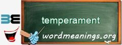 WordMeaning blackboard for temperament